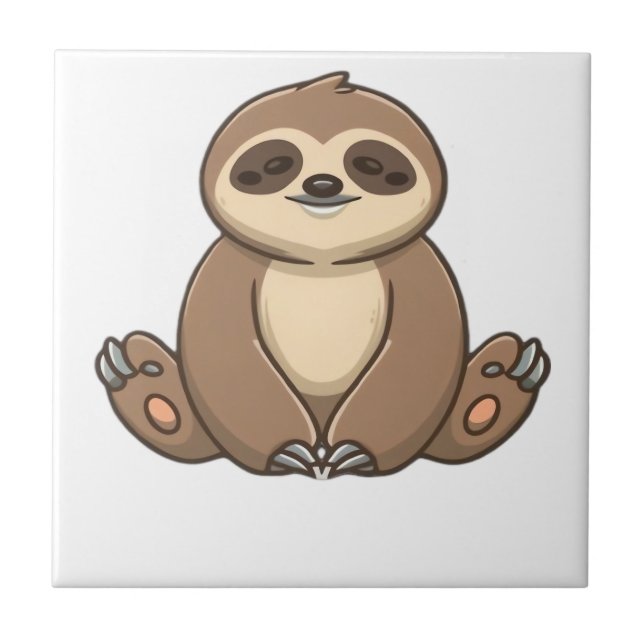 Cosy Sloth Classic T-Shirt Ceramic Tile (Front)
