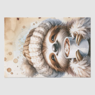 Cosy Sloth Seasonal Latte Coffee Tissue Paper