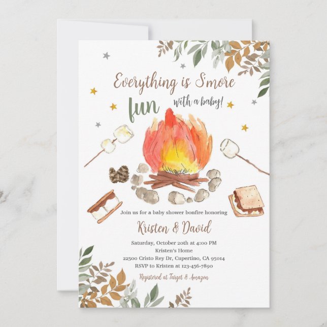 Cosy S'mores Fall Baby Shower Invitation (Front)