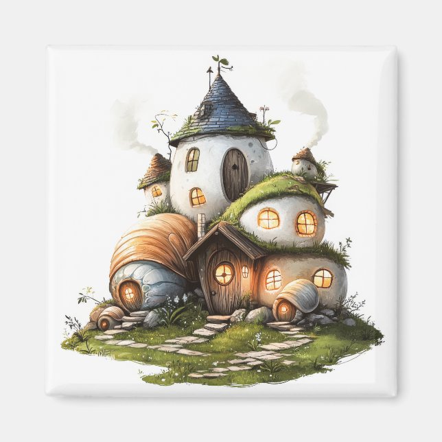 Cosy Snail Shell Cottages Magnet (Front)