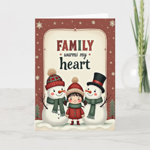 Cosy Snow Family Christmas Card