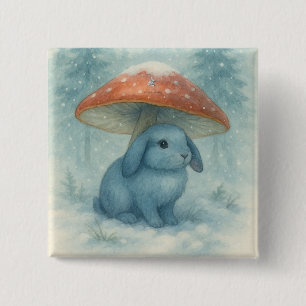 Cosy Snowy Day Bunny 15 Cm Square Badge