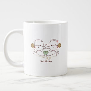 Cosy Sock Monkey Large Coffee Mug