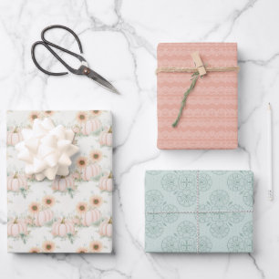 Cosy Soft Pastel Christmas Wrapping Paper Sheet