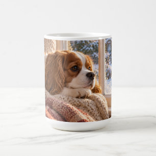 Cosy Spaniel Winter Window Scene Design Coffee Mug