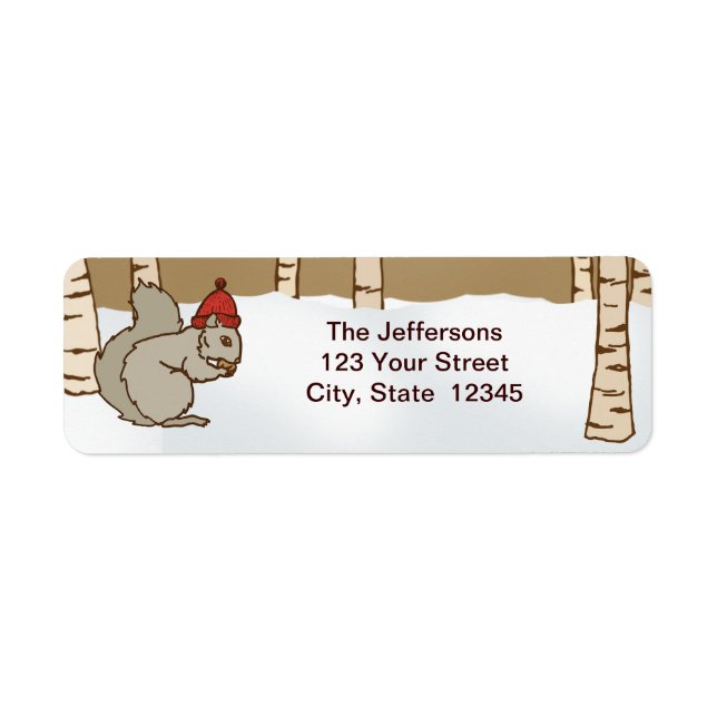 Cosy Squirrel Return Address Label (Front)