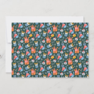 Cosy Sweater Cats Merry Christmas Holiday Card