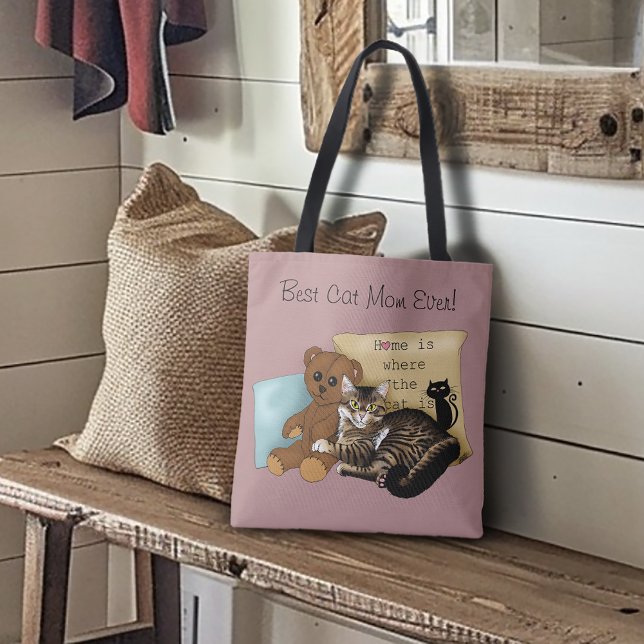 Cosy Tabby Pink Mother's Day Tote Bag (Creator Uploaded)