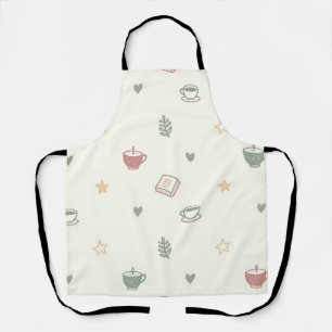 Cosy Tea Books Candle Pattern Soft Apron