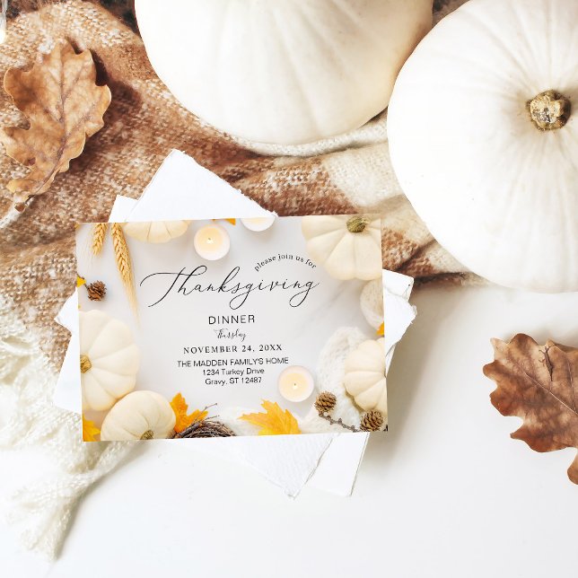 Cosy Thanksgiving Pumpkin Dinner Invitation (Creator Uploaded)