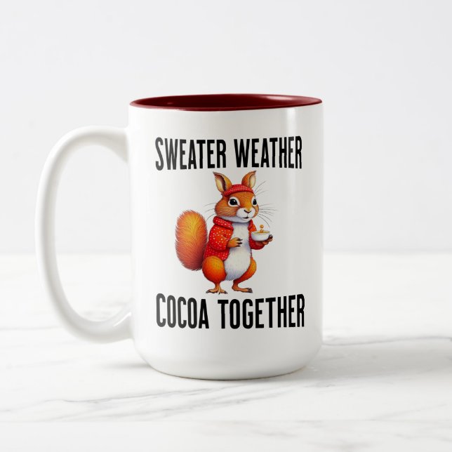 Cosy Thanksgiving Squirrel Coffee Mug (Left)