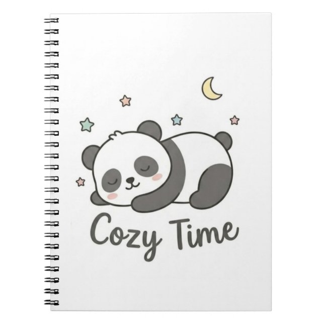Cosy Time Panda Notebook | Cute Kawaii Journal (Front)