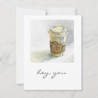 Cosy to-go Coffee Cup Watercolor Card