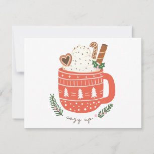 Cosy Up hot chocolate Christmas Holiday Card