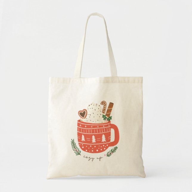 Cosy Up hot chocolate Christmas  Tote Bag (Front)