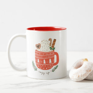 Cosy Up hot chocolate Christmas  Two-Tone Coffee Mug
