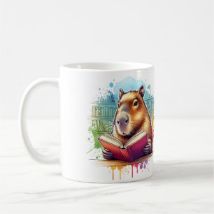 Cosy Up in the Library with Capybara Reading Mug: Coffee Mug