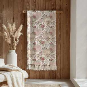 Cosy Valentine Blanket Blush Pink Love & Roses