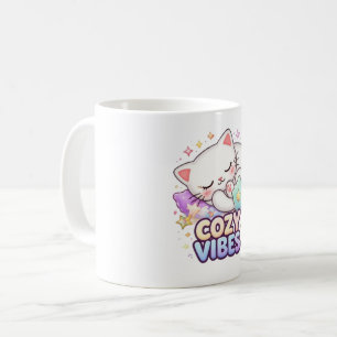 Cosy Vibe Cat Sticker Cute Sleeping Cat Coffee Mug