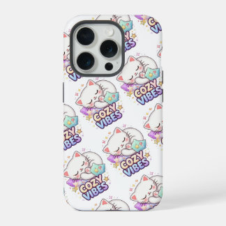 Cosy Vibe Cat Sticker | Cute Sleeping Cat  iPhone 15 Pro Case