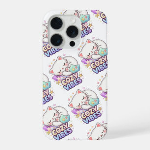 Cosy Vibe Cat Sticker   Cute Sleeping Cat  iPhone 15 Pro Case