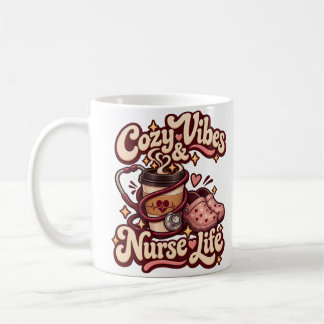 Cosy Vibes and Nurse Life Retro Coffee Mug