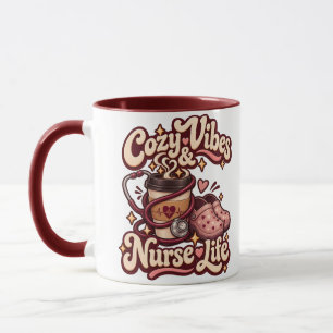 Cosy Vibes and Nurse Life Retro Coffee Mug