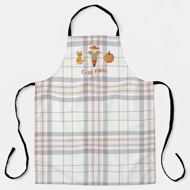 Cosy Vibes Fall Quote Autumn Pumpkin Thanksgiving  Apron (Front)