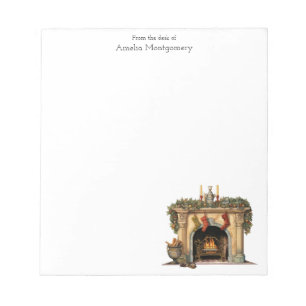 Cosy Victorian Fireplace Christmas Notepad