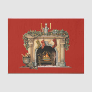 Cosy Victorian Fireplace Christmas Tissue Paper