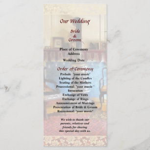 Cosy Victorian Parlour Wedding Program
