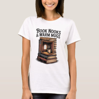 Cosy Vintage Book Nook with Warm T-Shirt