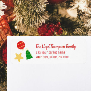 Cosy Vintage Christmas ornaments Return Address Label