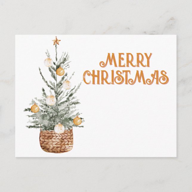 Cosy vintage Christmas tree Postcard (Front)