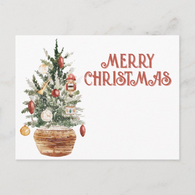 Cosy vintage Christmas tree Postcard (Front)