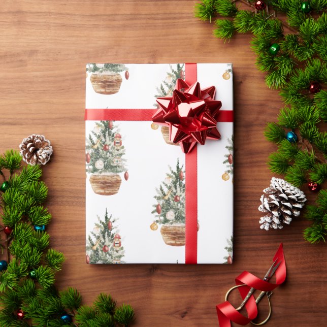 Cosy vintage Christmas tree  Wrapping Paper (Holiday Gift)