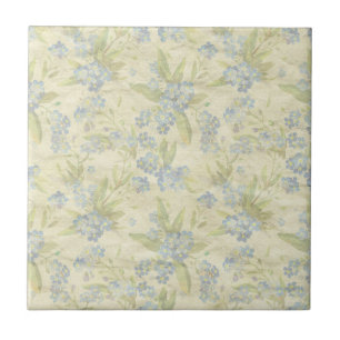 Cosy vintage floral textile Forget Me Not Tile