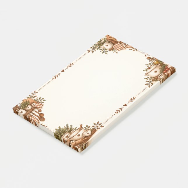 Cosy Vintage Kitchen & Baking Illustration Post-it Notes (Angled)