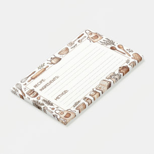 Cosy Vintage Kitchen & Baking Illustration Post-it Notes