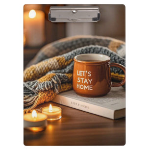 Cosy warm candle lit evening clipboard