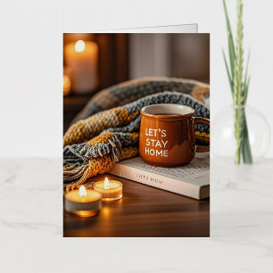Cosy warm candle lit evening  foil greeting card