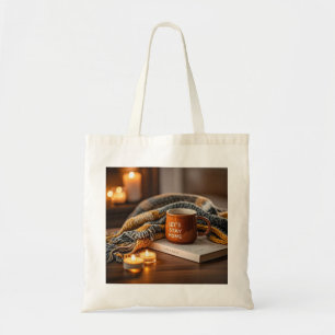 Cosy warm candle lit evening tote bag
