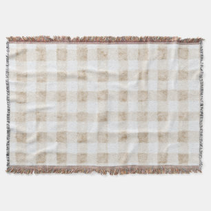 Cosy Warm Cream Beige Stripes Throw Blanket