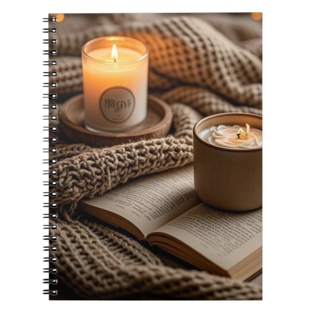 Cosy warm evening candles and blanket  notebook (Front)