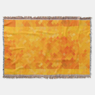 Cosy warm orange pattern throw blanket