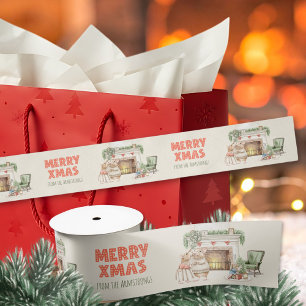 Cosy Watercolor Mice Vintage Christmas Satin Ribbon