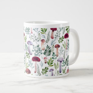 Cosy Watercolor Mushrooms Pattern    Large Coffee Mug