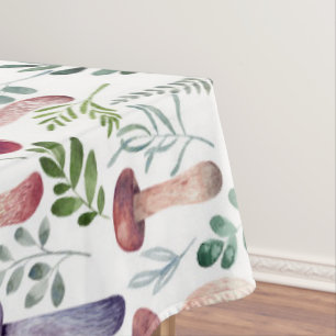 Cosy Watercolor Mushrooms Pattern   Tablecloth