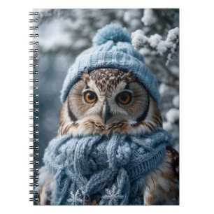 Cosy Whimsical Winter Wonderland Owl Notebook