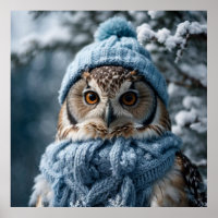 Cosy Whimsical Winter Wonderland Owl